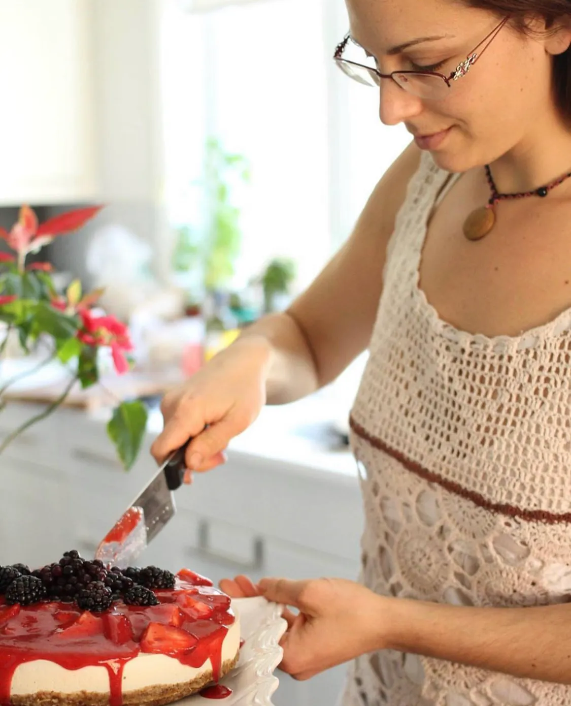 Chef Doris at the start of her cake making 2010